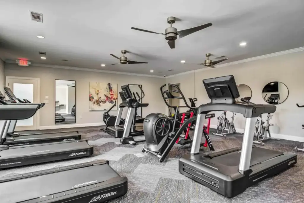 the collective at auburn luxury off campus cottage apartments near auburn university cardio studio 2nd floor of resident clubhouse 2