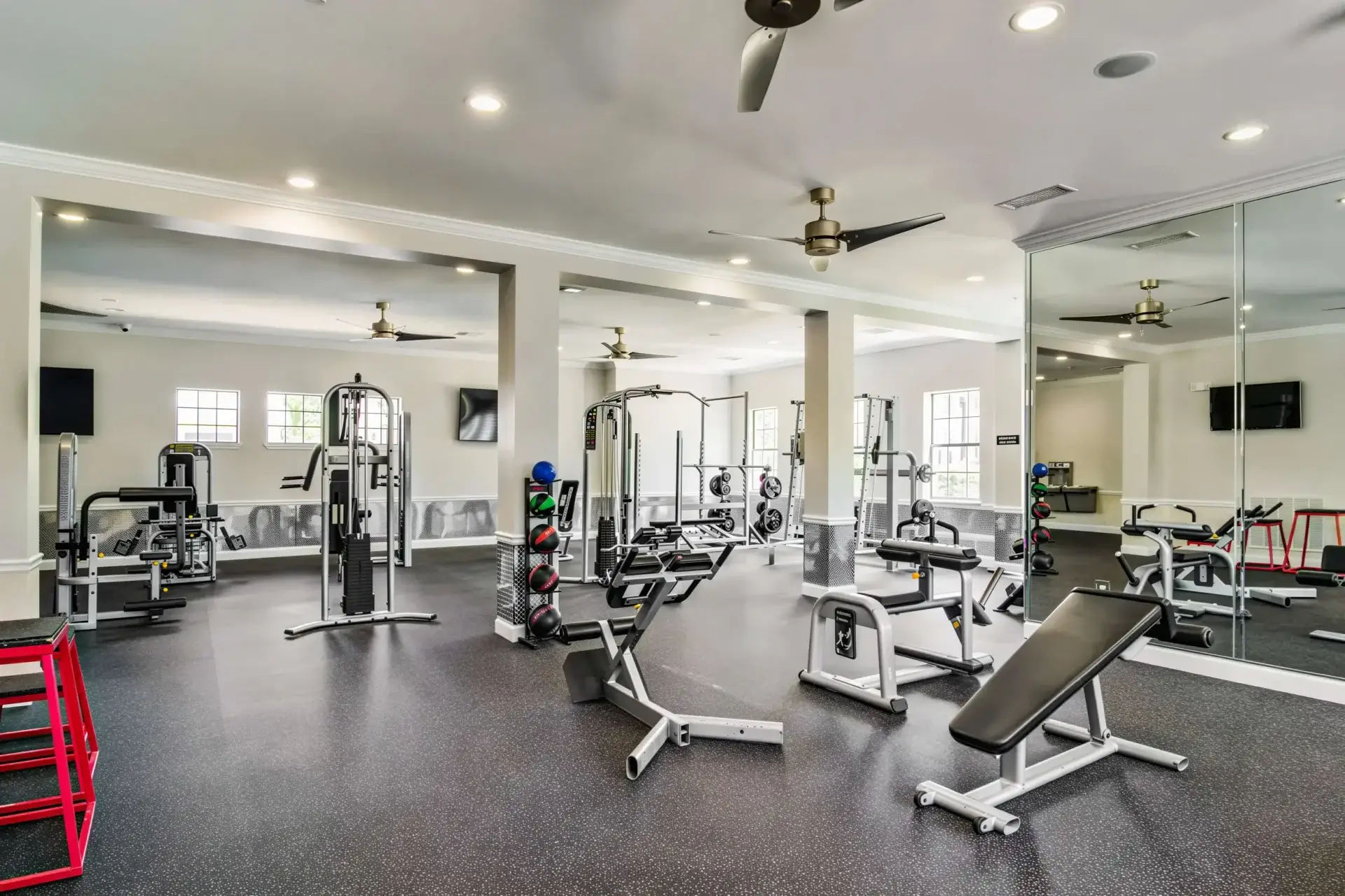 the collective at auburn luxury off campus cottage apartments near auburn university 24 hour fitness center weights and machines 2